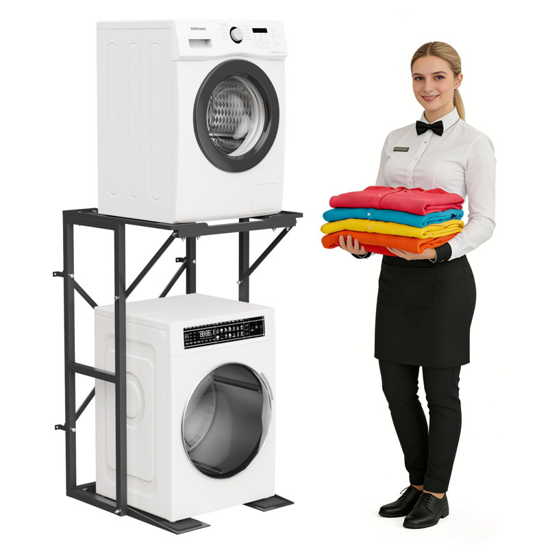 Washer and Dryer Stand,Heavy-Duty Stackable Rack for Portable Washer & Dryer,Industrial Steel Frame,Universal Laundry Organizer for Apartments,Rentals and Space-Saving Solutions