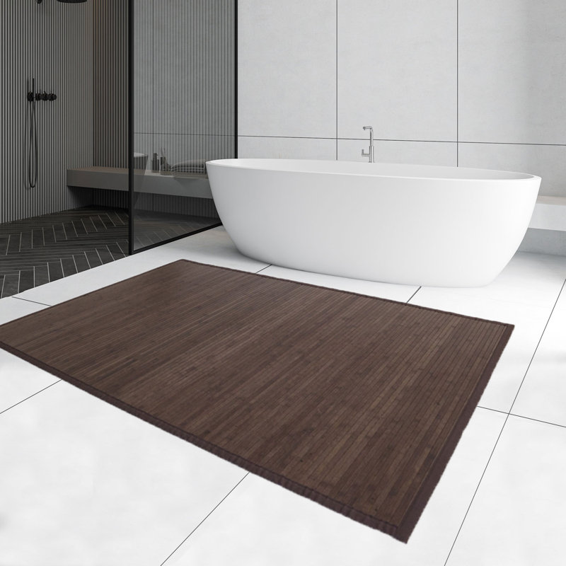 Saraghna Solid Colour Bamboo Slat / Seagrass Hand Woven Area Rug, Rectangle 200 x 300cm