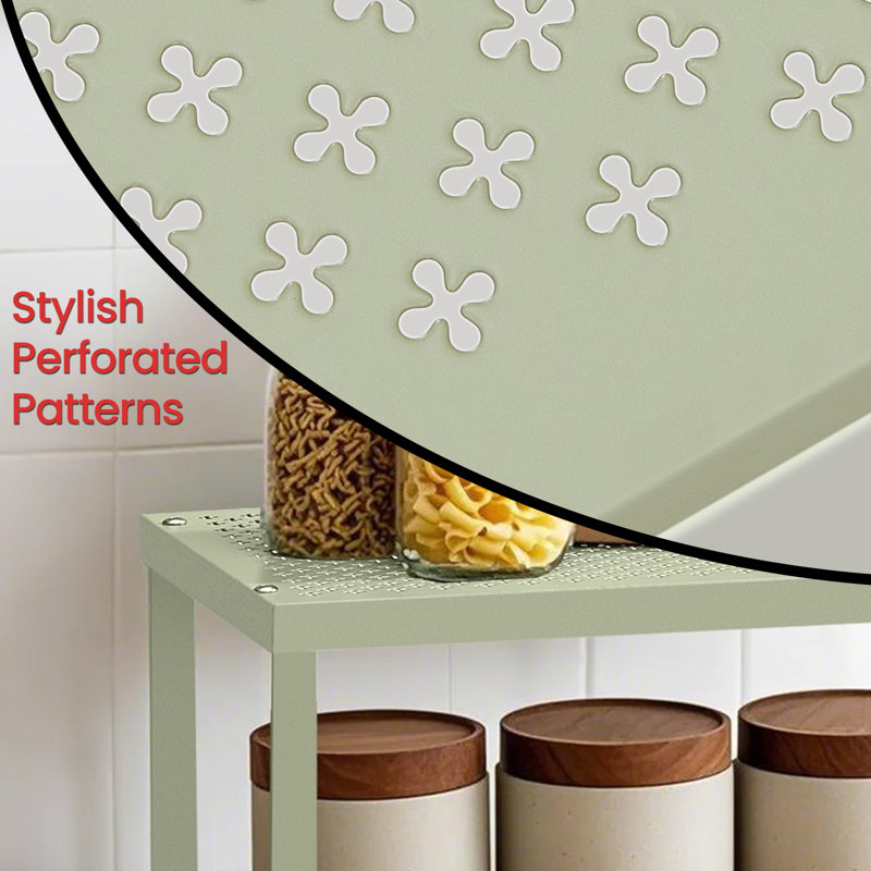 Stackable Cabinet Organizer Shelf, Sage Green