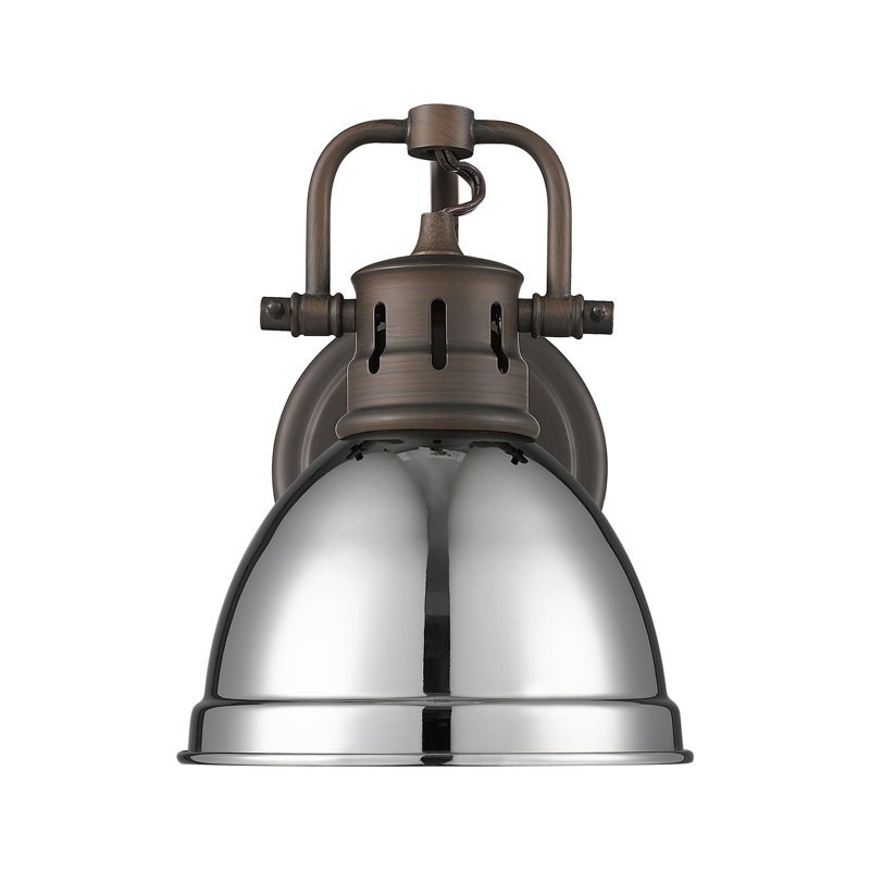 Meuble-lavabo 1 lumière Brianni, Bronze huilé, Chrome chrome