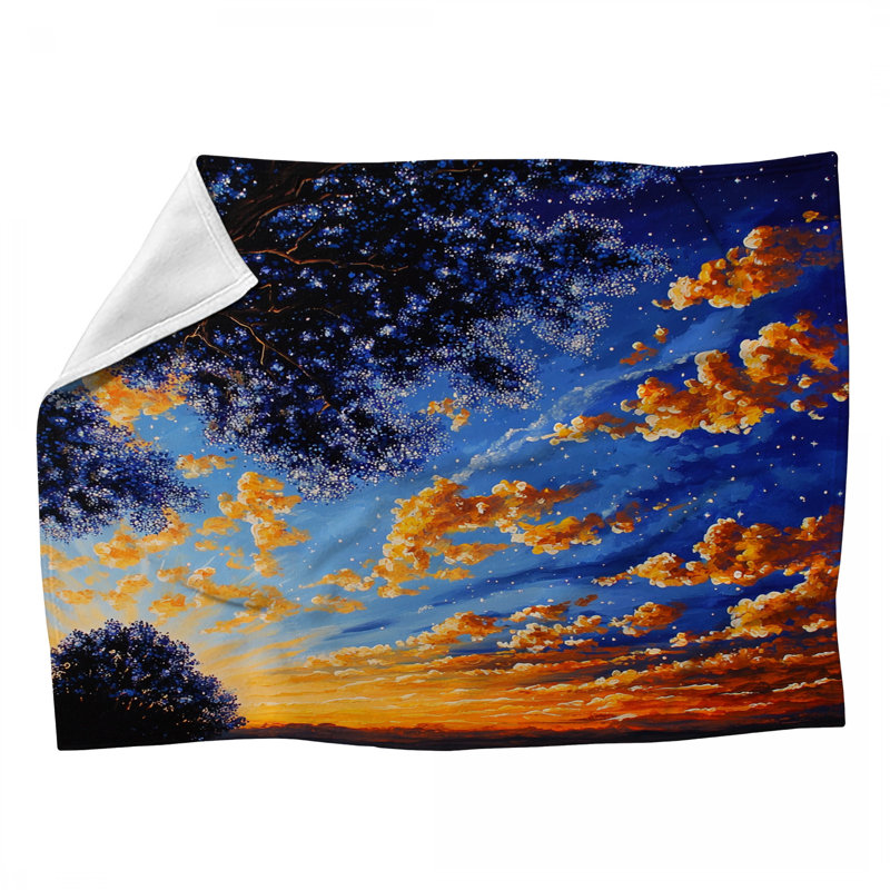 Jeté en molleton Sunset Sky - Jetés nature pour canapés ou lits, L 80 po x l 60 po