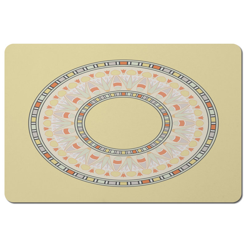 Aved Geometric Rectangle Placemat, Yellow
