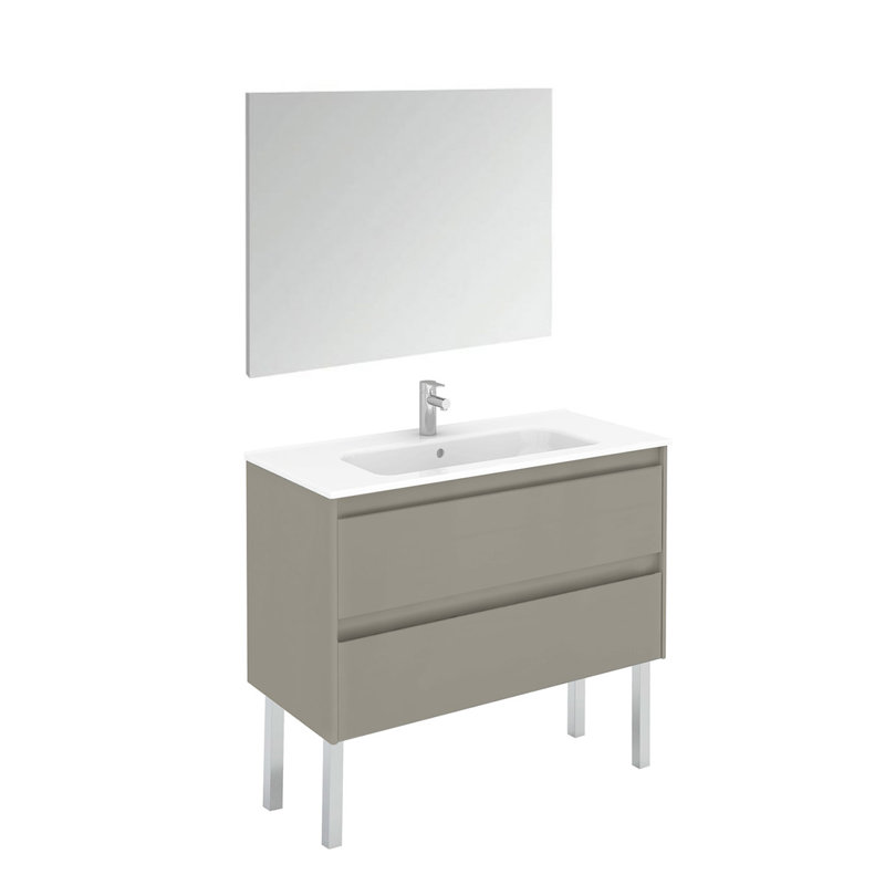 Ambra 39.6'' W Single Vanity, Matte Gray, 23.8"
