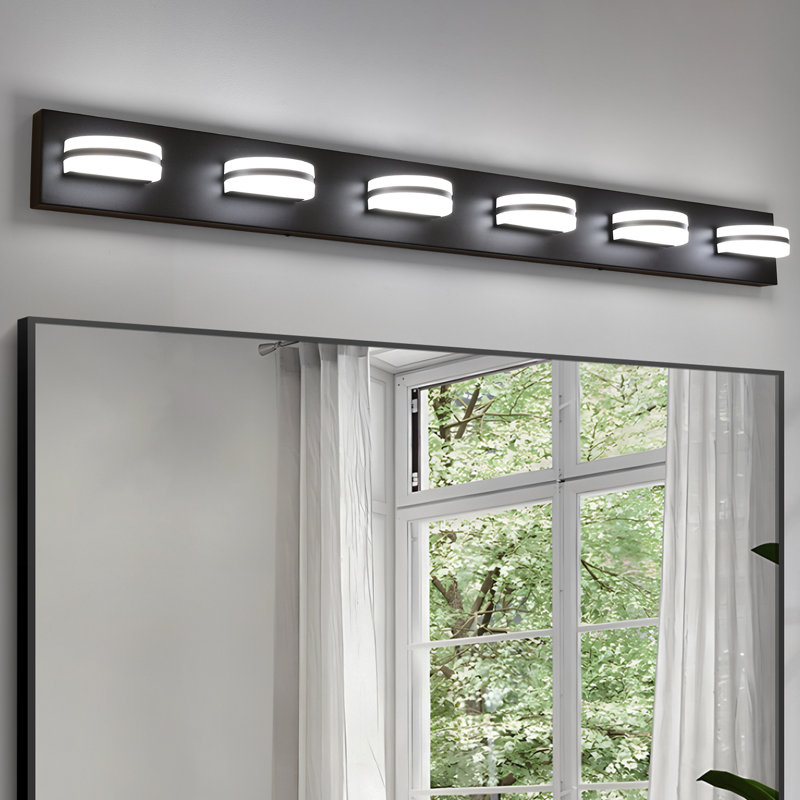 Marlita LED Bathroom Vanity Light, High Transmittance and Dimmable 5500K with 270° Rotatable Head, Black, 6