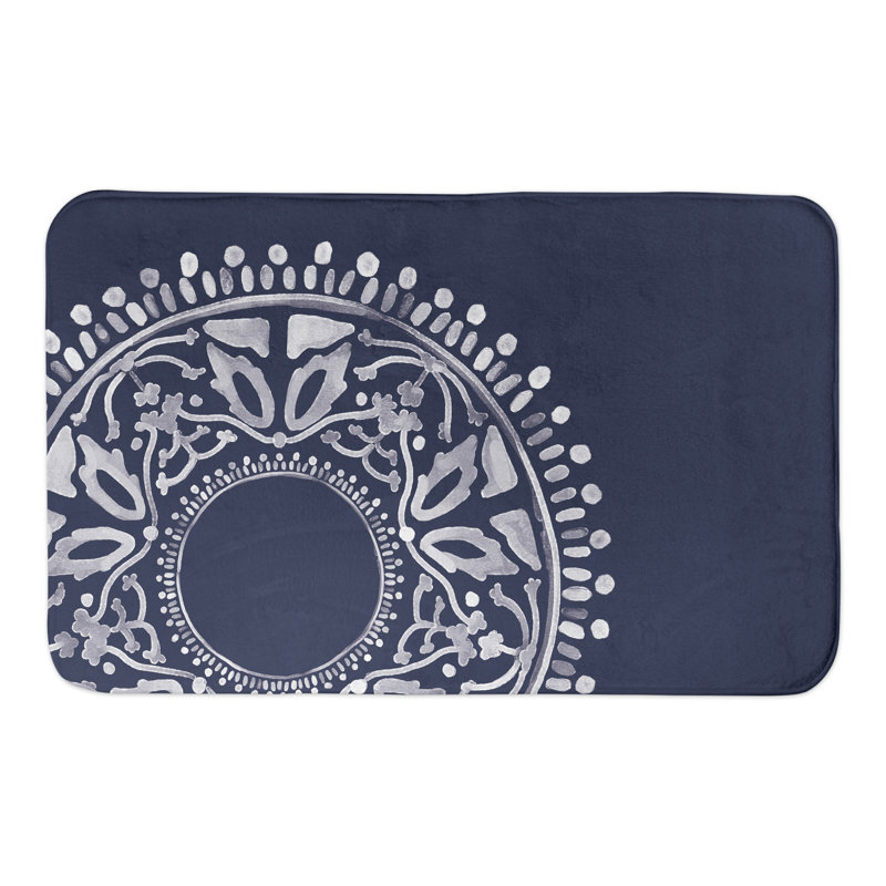 Microfiber Non-Slip Bath Mat, Navy