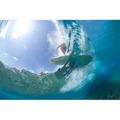 Surfing Crystal Water by Richinpit - Wrapped Canvas Print