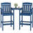 Tall Chairs Of 2, Blue, , Removable Tray, Umbrella Hole, Wood - Grain, Low Maintenance For Poolside Blue Patio , With Tray And Effort