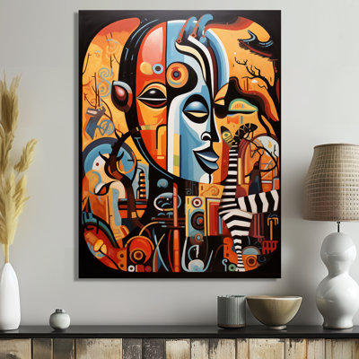 Art contemporain africain, collage de masques abstraits