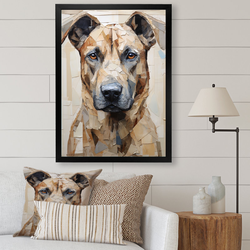 " Belgian Malinois Handsome Portrait ", 44" H x 34" W x 1.5" D, Black Single Picture Framed