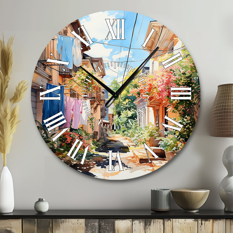 Laundry Day In Italy II - Horloge murale, Grand