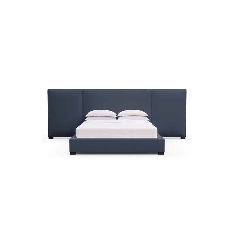Prospect Upholstered Bed, Plush Velvet Blanc, King, Weathered