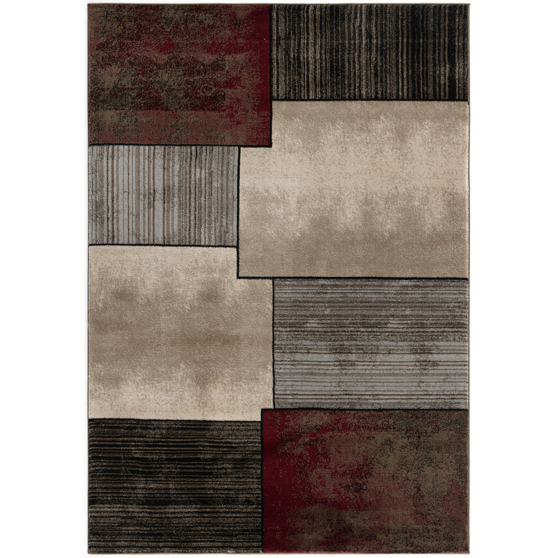 Tapis gris / beige Barrville, Rectangle 2 pi 3 po x 4 pi