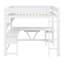 Lit mezzanine avec bureau et tablettes de rangement, éclairage DEL et station de charge pour les jeux-129168706