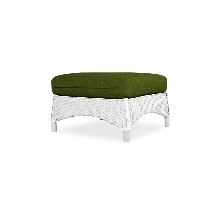 Mandalay Outdoor Ottoman, Decorline Navy, White