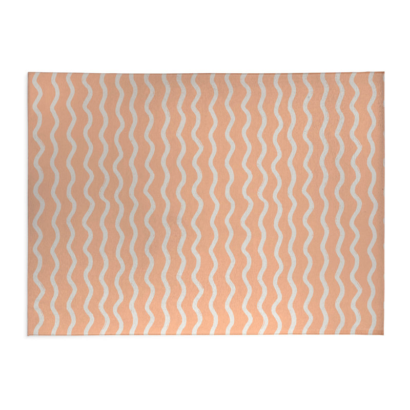Wiggle Row Lightweight Non-Slip Kitchen Mat, Rectangle 3' x 5', Peach
