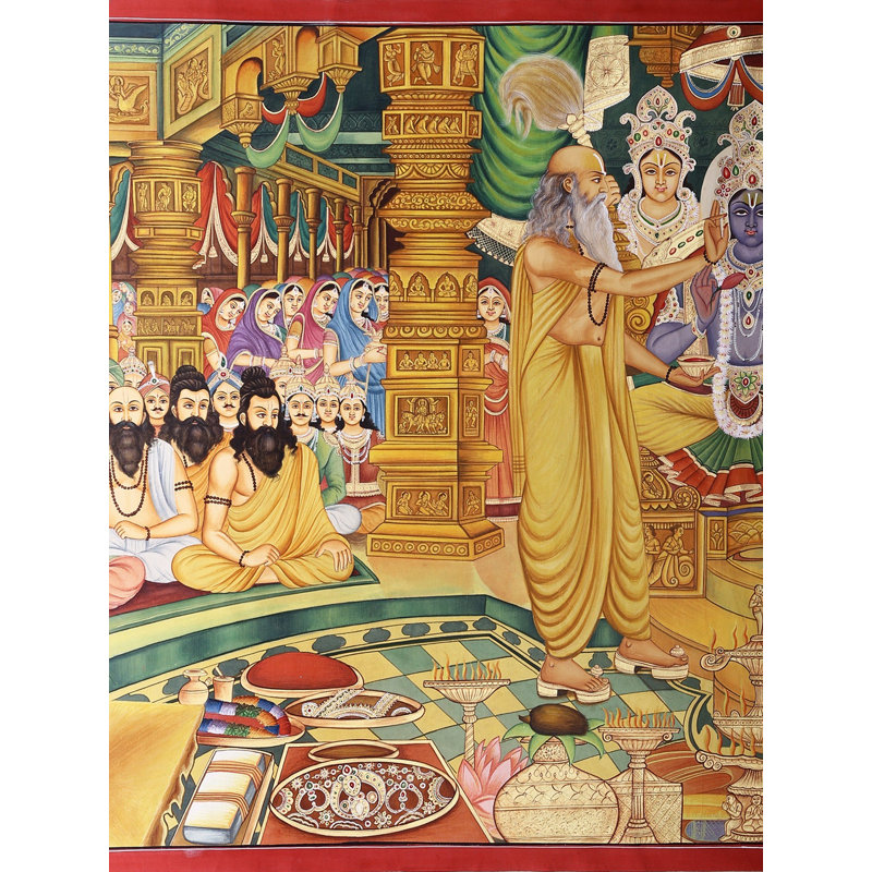 Shree Ram Rajyabhishek | Aquarelle sur coton