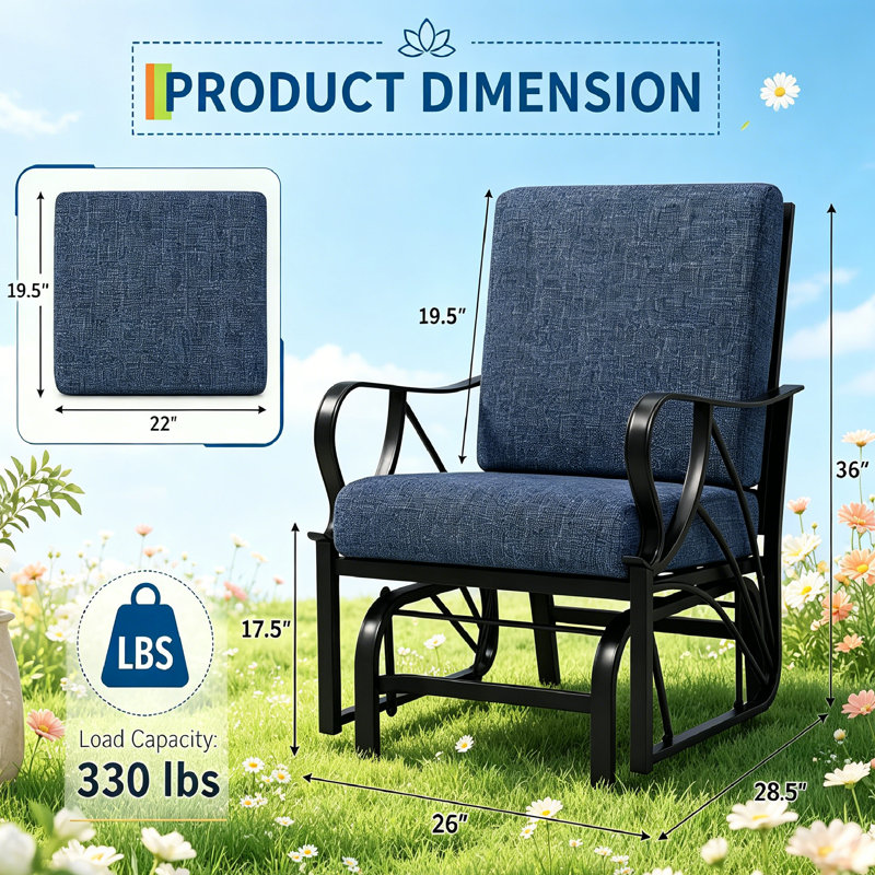 Outdoor Lounge Chair, Blue