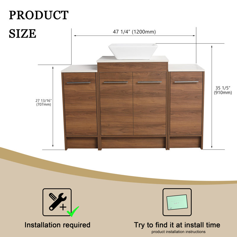 Meuble-lavabo sur pied simple 47,23 po Milojka