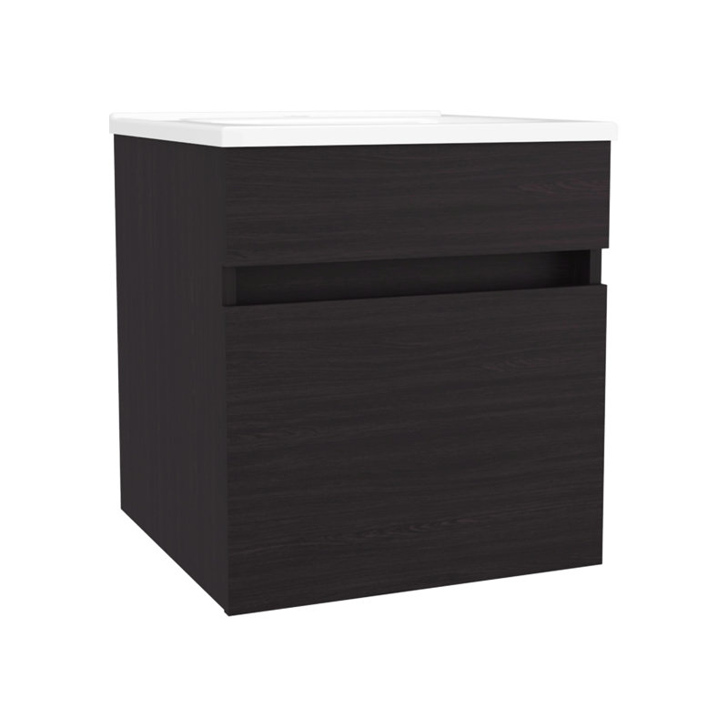 Meuble-lavabo flottant mural Finish, Wenge