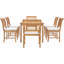 Outdoor 7 - Piece Teak Dining Set with Cushions
