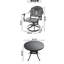 Table ronde et 2 chaises pivotantes de 39,37 po, aluminium coulé, noir, résistant aux intempéries, siège confortable Aluminium toutes saisons: 3 avec table, espace confortable