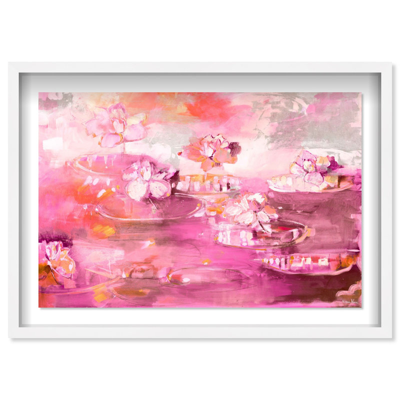 Oliver Gal Michaela Nessim - Through the Pink Sunrise Wide Floral & Botanical - Luxury Shadowbox Framed Wall Art