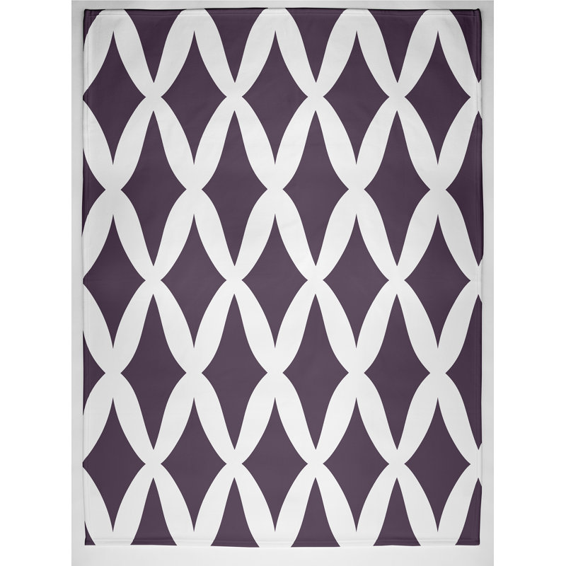 Jeté en treillis Kravitz, L 60 po x l 50 po, Mûrier (violet)