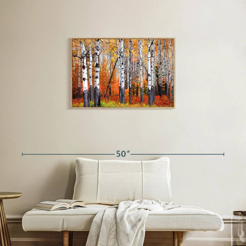 Forêt de trembles de Banff, Cadre flottant en bois naturel, 31 po x 21 po