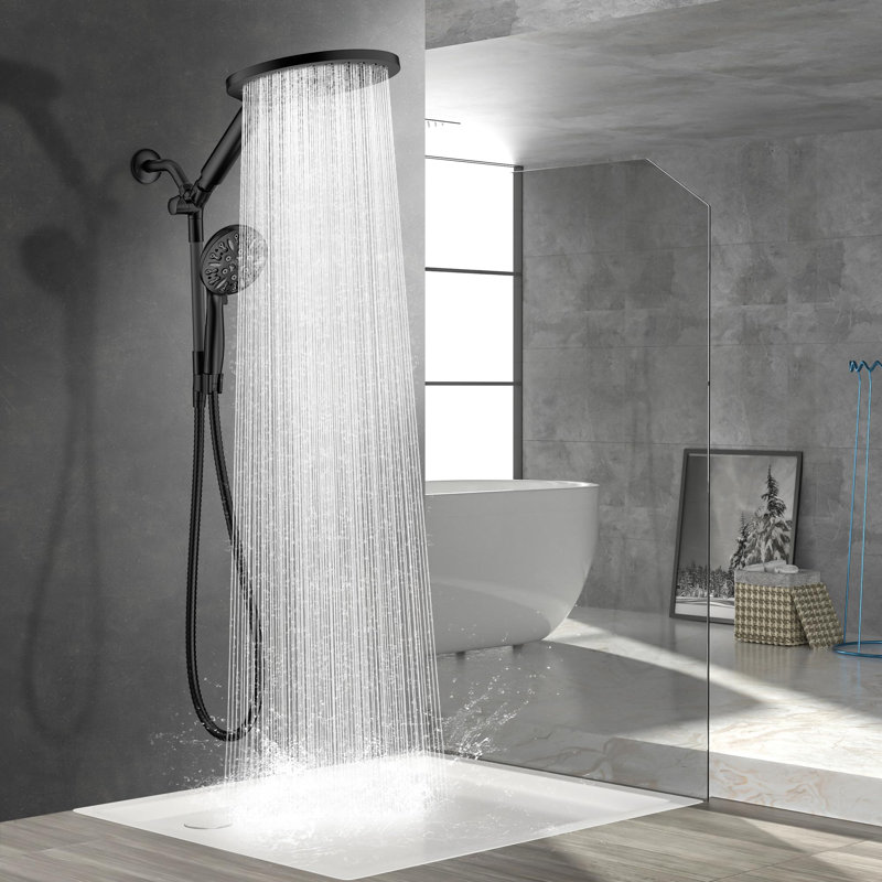 Dual Shower Heads With Handheld Spray Combo, Matte Black