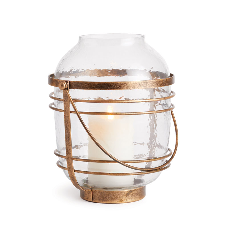 Hurricane Candle Holder, 10.25" H x 8" W x 8" D