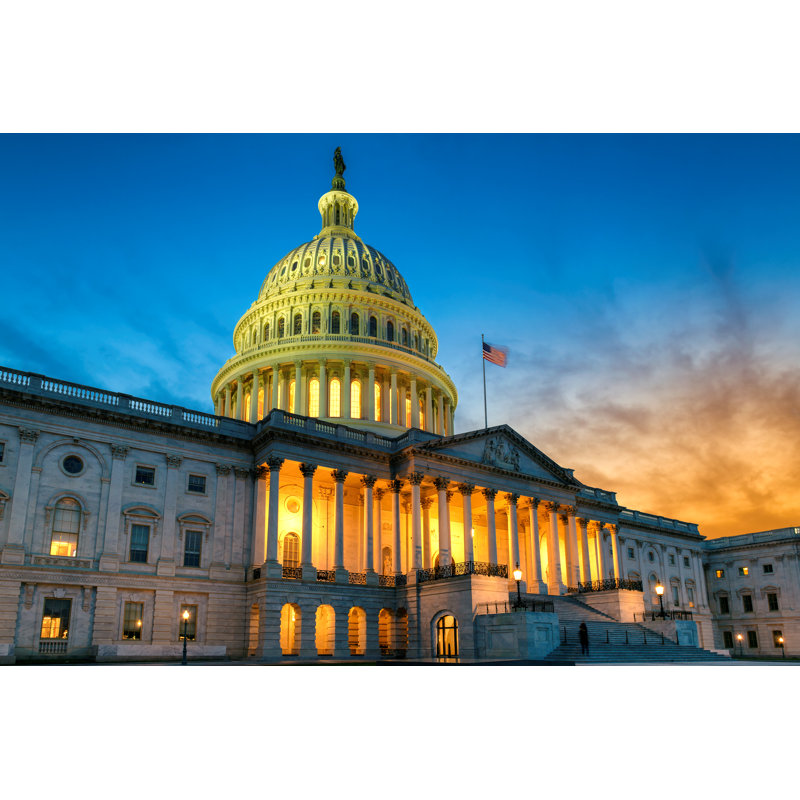US Capitol Building by Lucky-photographer - Wrapped Canvas Print, 81cm H x 122cm W
