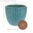 14 in (35.6 cm) Raised Hexagon Pattern Glazed Ceramic Planter - Turquoise