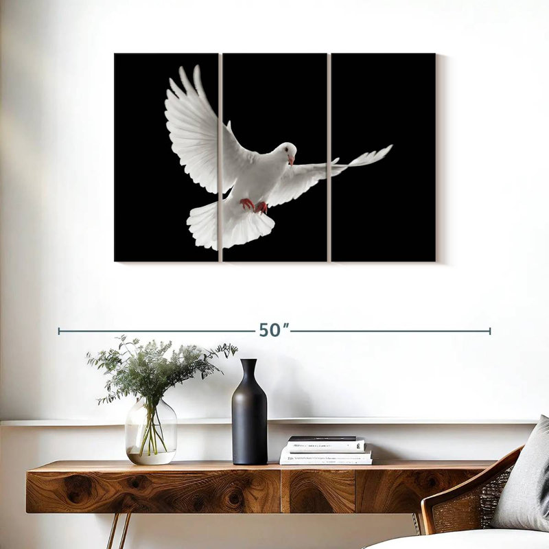Brampt Flying White Dove, 24" H x 38" W