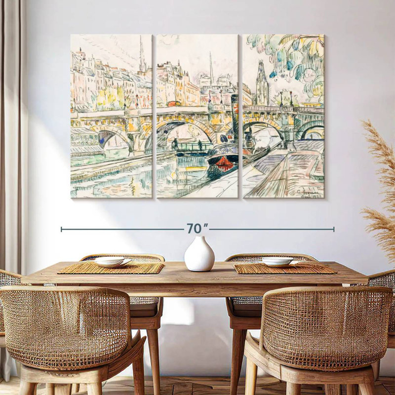 Remorqueur Lilie au Pont Neuf, Paris, H 42 po x l 65 po