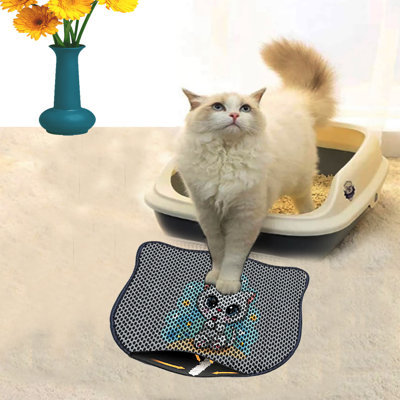Durable Cat Litter Mat, 15.7 x 19.7 inches | 50% PVC / 50% Polyester, Machine Washable & Vacuum Friendly | Perfect for Easy Cleanup, Non-Slip Design to Keep Your Home Clean & Fresh, Ideal for Pet Owners