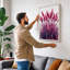 Burgundy Plume Grass Botanical - Wrapped Canvas-1560768658-1560768660