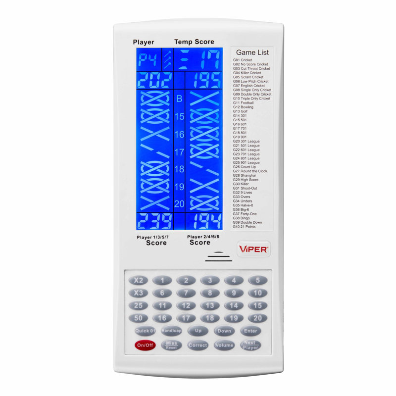 Jeu de fléchettes électronique Viper Proscore - blanc