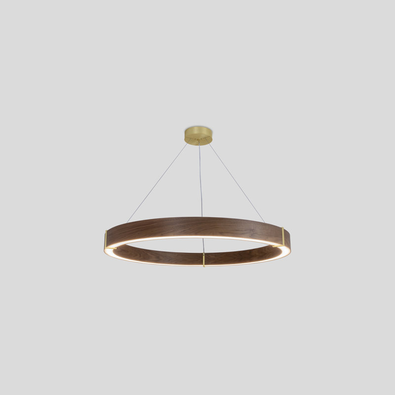 Redeo 36" Pendant Light, Brushed Brass, Walnut, 3500K
