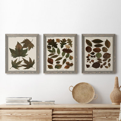 Feuilles d'automne IV - ensemble de 3 reproductions d'art sur toile
