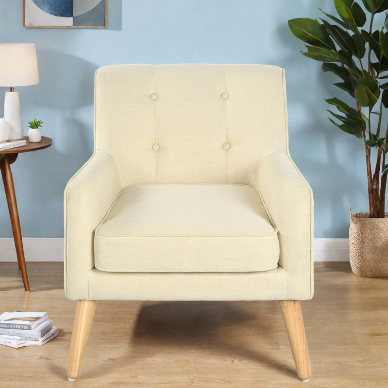 Chaises décoratives confortables, chaise capitonnée moderne en bois de polyester pour la maison