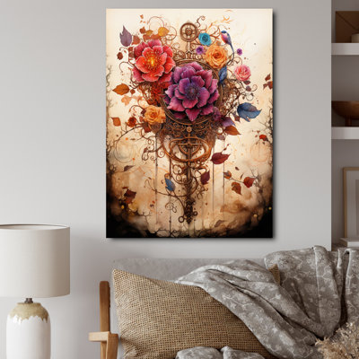 «Judaism Ketubah Love» - décoration murale florale