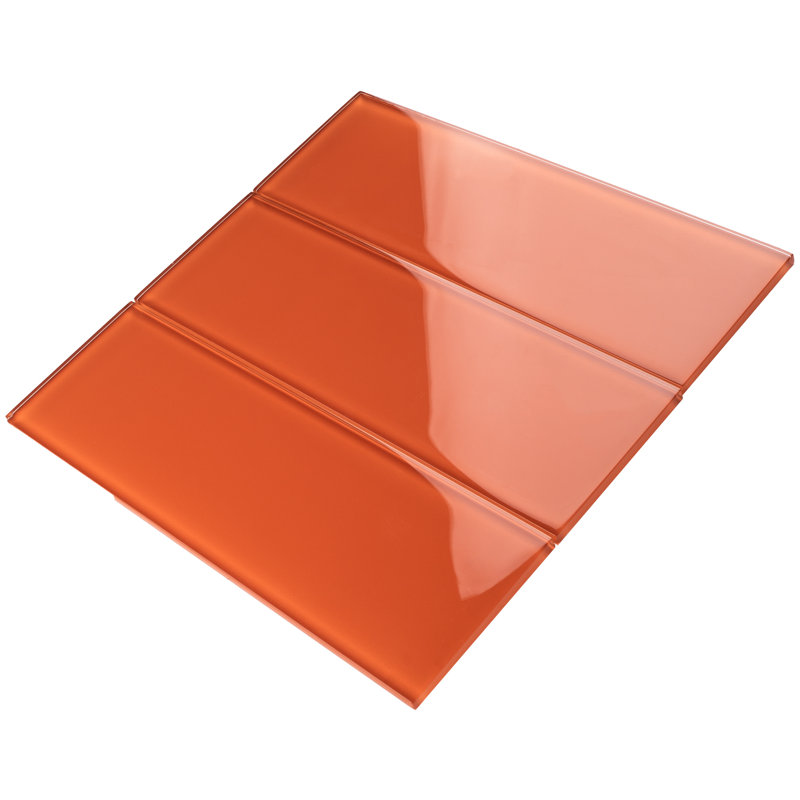 Carreau de mosaïque en verre 4 po x 12 po Supreme, Orange