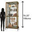 Vitrine Ansel Curio, base en fer, porte verrouillable coulissante dans les deux sens, éclairage DEL