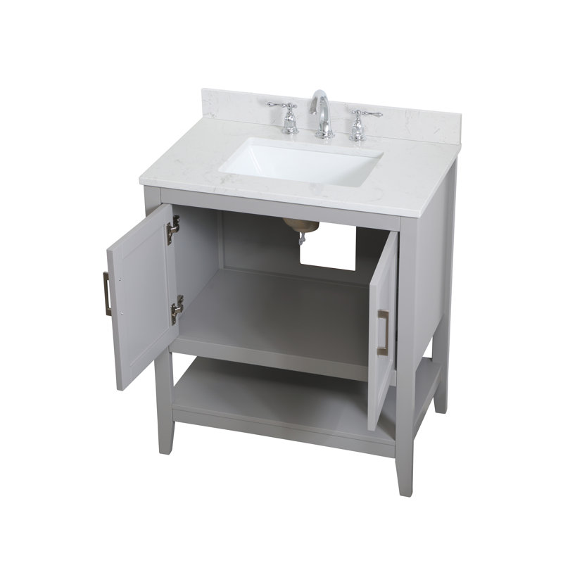 Ensemble de meuble-lavabo simple 30 po Scottsbluff, gris