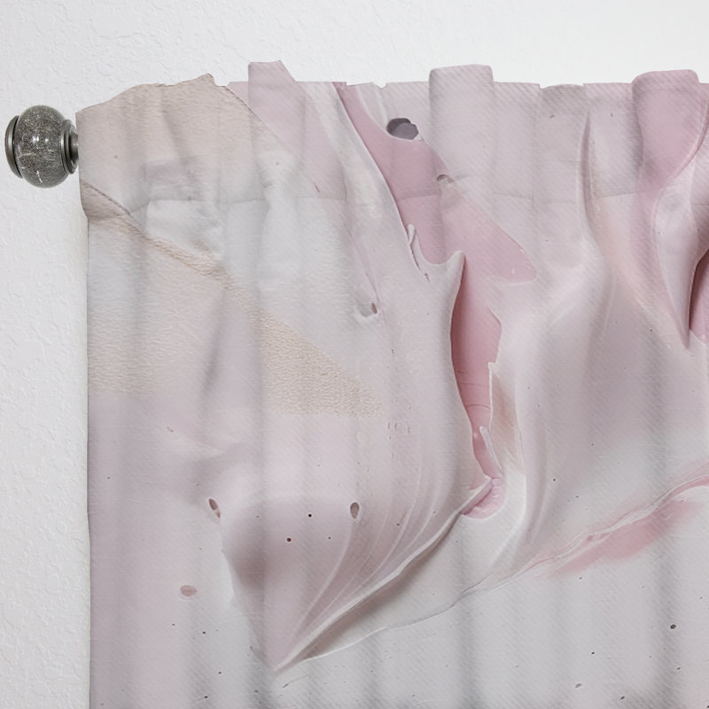 Norma - Solid Marble Paint Artwork V - Modern Curtain - Velvet Room Darkening - 1 panel, 52" W x 95" L