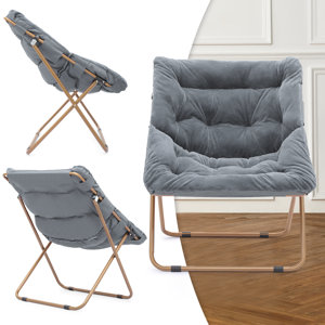 Red Barrel Studio® Etonya Folding Square Saucer Lazy Accent Chair with ...