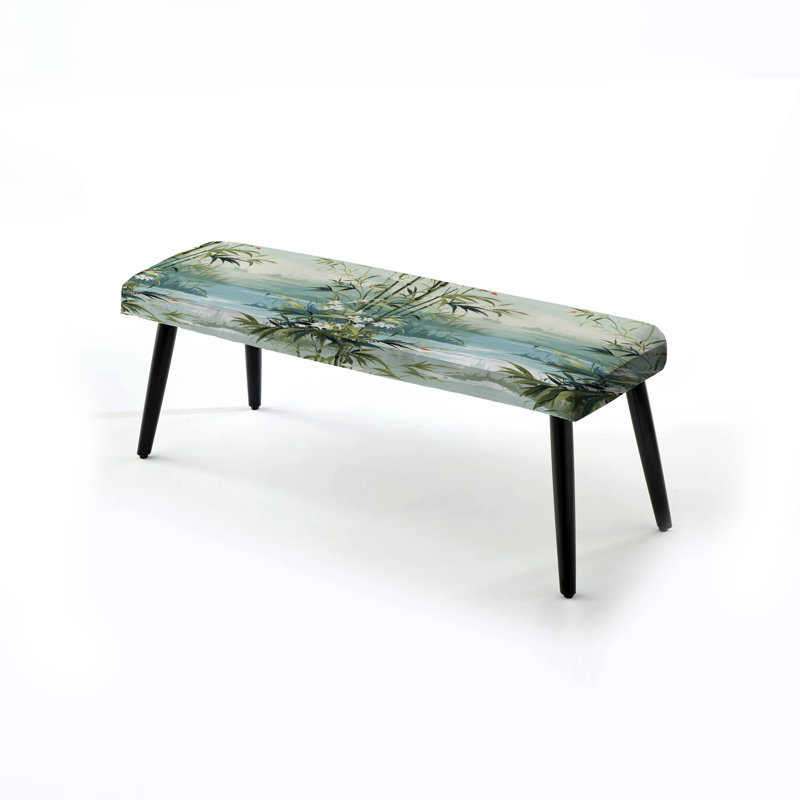 Banc rembourré tropical en bambou Zen tropical