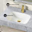 Meuble-lavabo mural 36 po Avancer en chêne naturel avec plateau en marbre noir Avancer-111861453-111861451