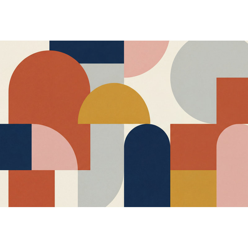 Geometric Wallpaper Abstract Modern Wall Mural, 100"x96", Non-Woven Nonpasted