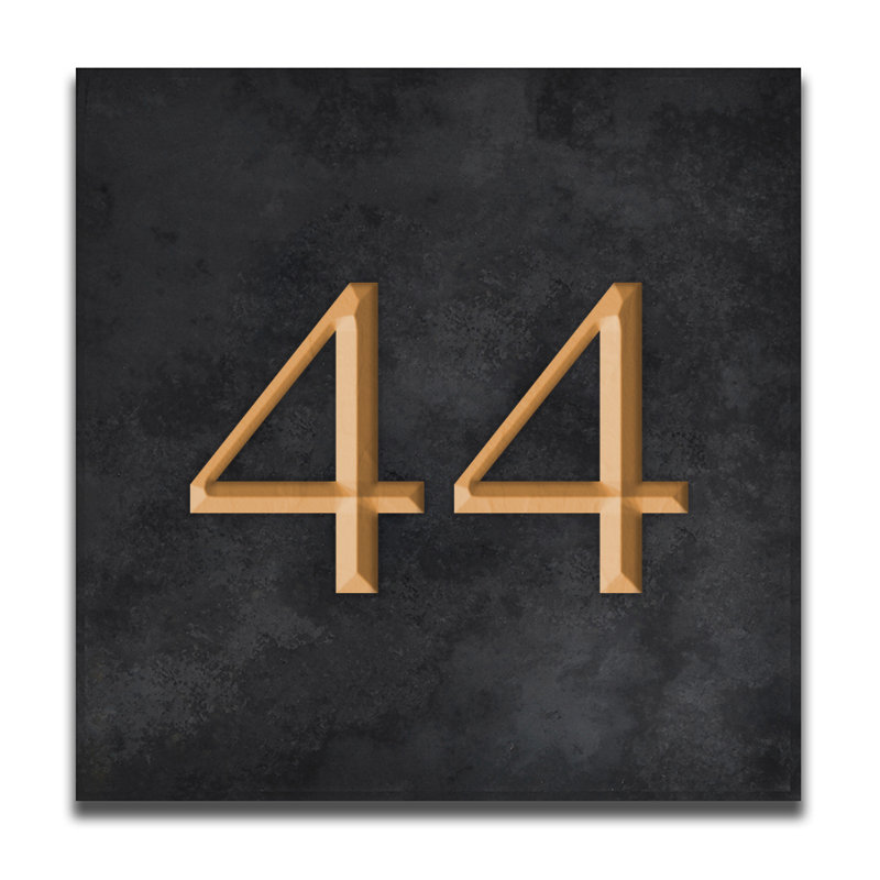 Velia 17.78cm H Stone House Number, Gold, 44